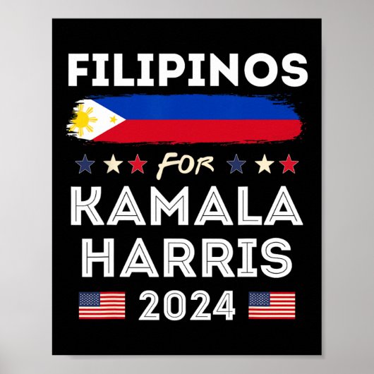Poster Pour Kamala Harris 2024 Philippines Drapeau patrio (Devant)