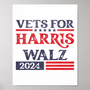 Poster Pour Kamala Harris Tim Walz Anciens Combattants Po