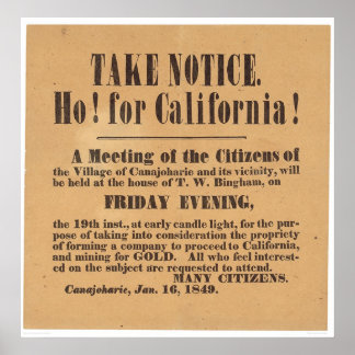 Poster Pour la Californie ! 1849 (1759A)