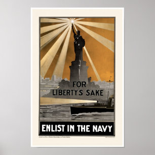 Poster Pour le bien de la liberté ~ Enrôler dans la marin