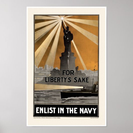 Poster Pour le bien de la liberté ~ Enrôler dans la marin (Devant)
