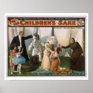 Poster pour le saké de ses enfants Théâtre Vintage