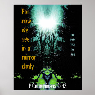 Poster Pour l'instant nous voyons dans un miroir Dimly