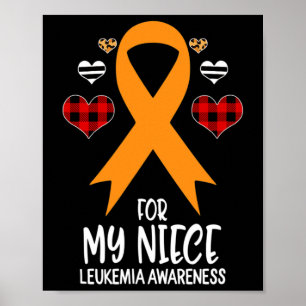 Poster Pour ma nièce Leukemia Sensibilisation Ribbon Leop