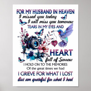 Poster Pour mon mari au ciel je t'ai manqué aujourd'hui 