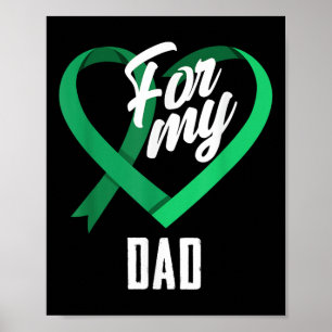 Poster Pour Mon Père Emerald Green Ribbon Liver Cancer Aw
