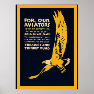 Poster Pour nos aviateurs ~ Vintage Guerre mondiale 1