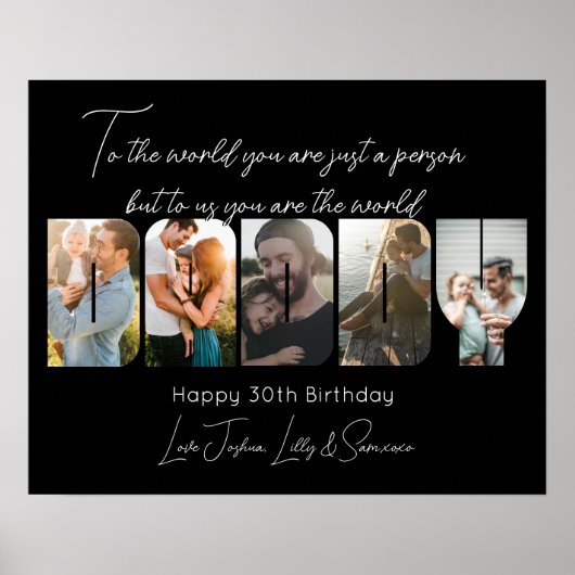 Poster Pour nous, vous êtes le monde papa Photo Collage P (Devant)