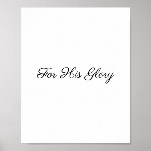 Poster Pour sa gloire, verset de la Bible (Devant)