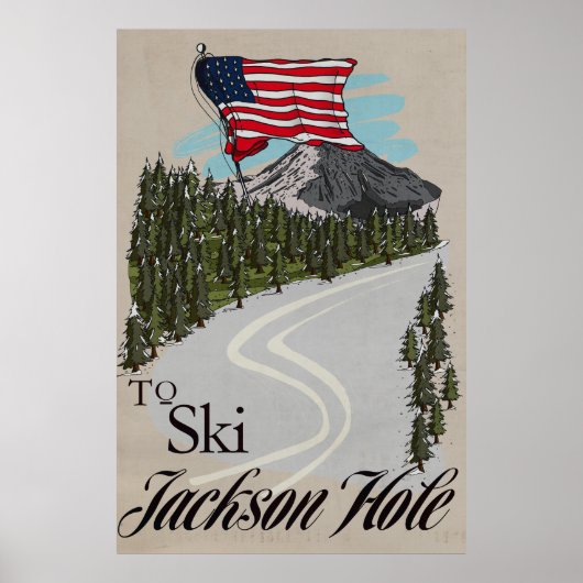 Poster Pour skier Jackson Hole (Devant)