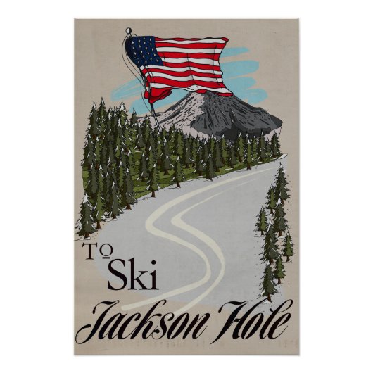 Poster Pour skier Jackson Hole (Devant)