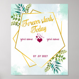 Poster Pour toujours commence aujourd'hui – Fond de maria