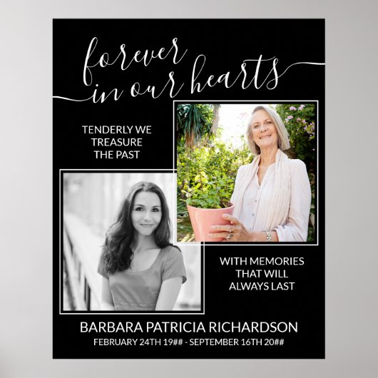 Poster Pour toujours dans nos coeurs Custom Memorial Vers (Devant)