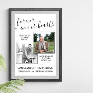 Poster Pour toujours dans nos coeurs Custom Photo Memoria