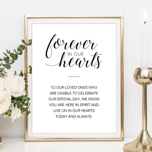 Poster Pour toujours dans nos coeurs mémorial Mariage
