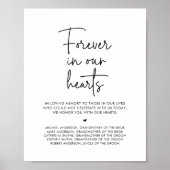 Poster Pour toujours dans nos coeurs, table commémorative (Devant)