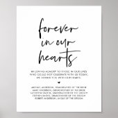 Poster Pour toujours dans nos coeurs, table commémorative (Devant)