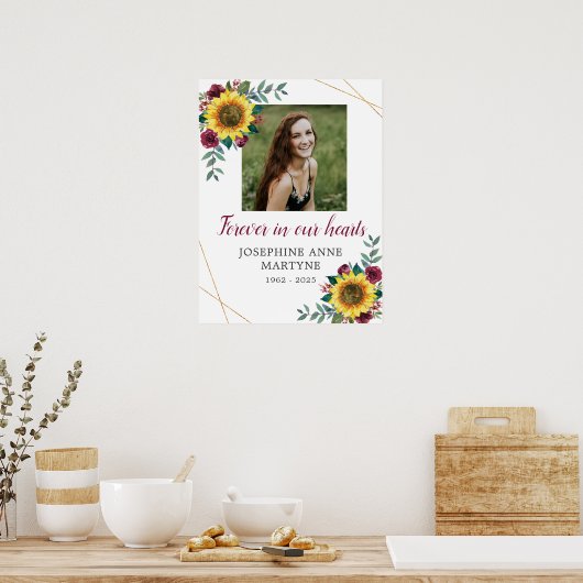 Poster Pour toujours dans nos coeurs tournesol Bourgogne (Cuisine)
