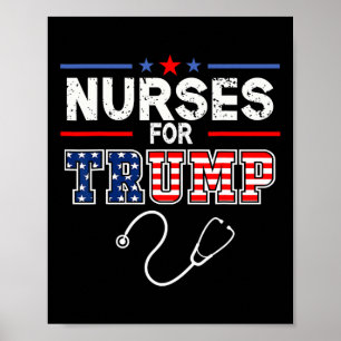 Poster Pour Trump 2024 Soutenez Donald Trump - Le drapeau