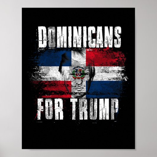 Poster Pour Trump American Dominican Republic Patriotic (Devant)