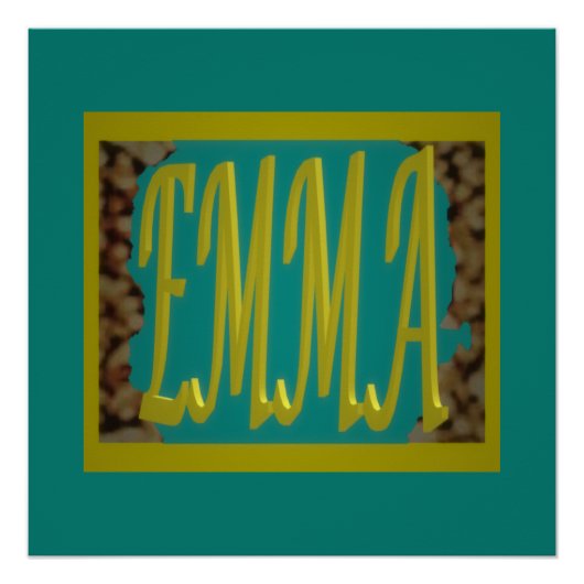 POSTER POUR UNE FILLE APPELÉE EMMA MARINE BLEU PEBBLES (Devant)