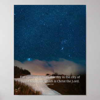 Poster Pour vous est né Luc 2:11 Écriture de Noël