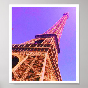 Poster Pourpre et orange de Tour Eiffel