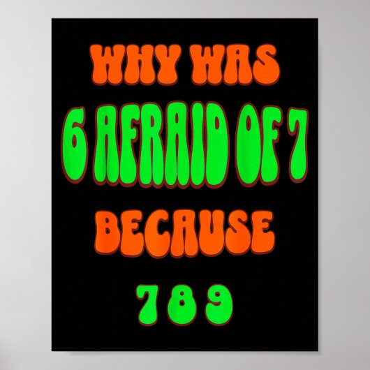 Poster Pourquoi 6 avait peur de 7, parce que 789. Mème dr (Devant)