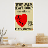 Poster Pourquoi les hommes quittent la maison 1938 WPA (Cuisine)