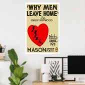 Poster Pourquoi les hommes quittent la maison 1938 WPA (Bureau à domicile)