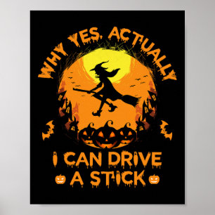 Poster Pourquoi Oui En Fait Je Peux Conduire Un Bâton - H