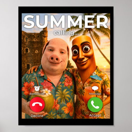 Poster Pourriture cérébrale john pork drôle vacances d'ét (Devant)