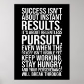 Poster Poursuite sans relâche - Motivation du succès (Devant)