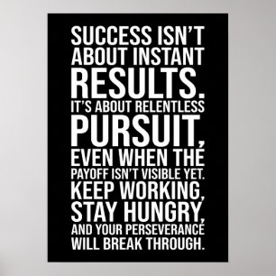 Poster Poursuite sans relâche - Motivation du succès