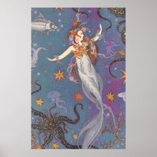Poster Poursuivez les arcs-en-ciel Nagez avec les sirènes