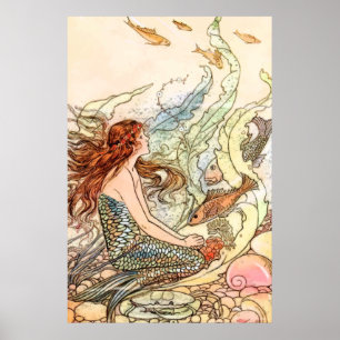 Poster Poursuivre les arcs-en-ciel Nager avec les sirènes