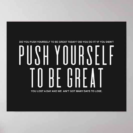 Poster Pousse-Toi À Être Génial | Devis motivationnel (Devant)