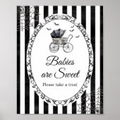 Poster Poussette gothique Les bébés d'Halloween sont doux (Devant)