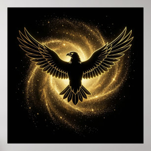 Poster Poussière d'étoiles dorées éthérée et scintillante