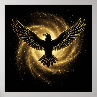 Poster Poussière d'étoiles dorées éthérée et scintillante