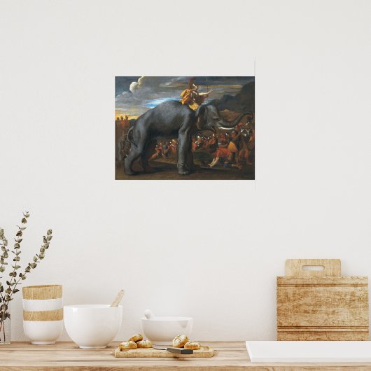 Poster Poussin - Hannibal Traversant Les Alpes Sur Elepha (Cuisine)