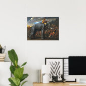 Poster Poussin - Hannibal traversant les Alpes sur un élé (Bureau à domicile)