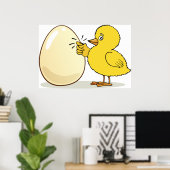 Poster Poussin jaune et œuf (Bureau à domicile)