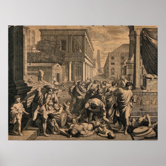Poster Poussin - La peste des Philistins à Ashdod (Devant)
