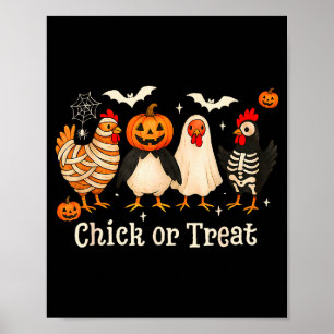 Poster Poussin ou traiter drôle de costume de poulet d'Ha