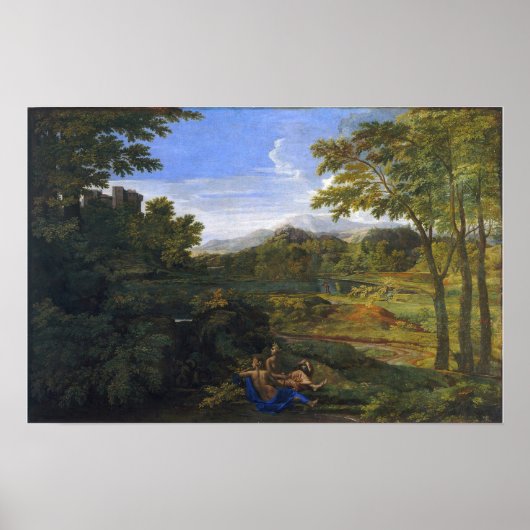 Poster Poussin - Paysage Avec Deux Nymphes Et Un Serpent (Devant)