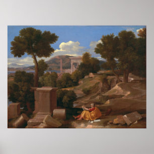 Poster Poussin - Paysage avec saint Jean