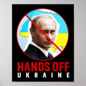 Poster Poutine met la main à l'Ukraine (Devant)