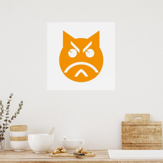 Poster Pouting Emoji Cat (Cuisine)