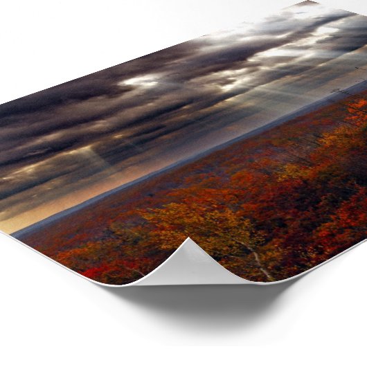 Poster Poutres claires dans les nuages à la forêt d'état  (Coin)